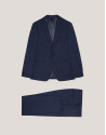 Traje half canvas slim fit microcuadros tonos azules