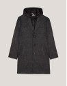 Grey coat with detachable breast panel