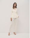 Off-white crepe double-breasted blazer