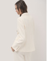 Off-white crepe double-breasted blazer