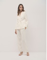 Off-white crepe double-breasted blazer