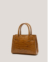 Bolso Satchel Mini Millie piel grabado mostaza oscuro