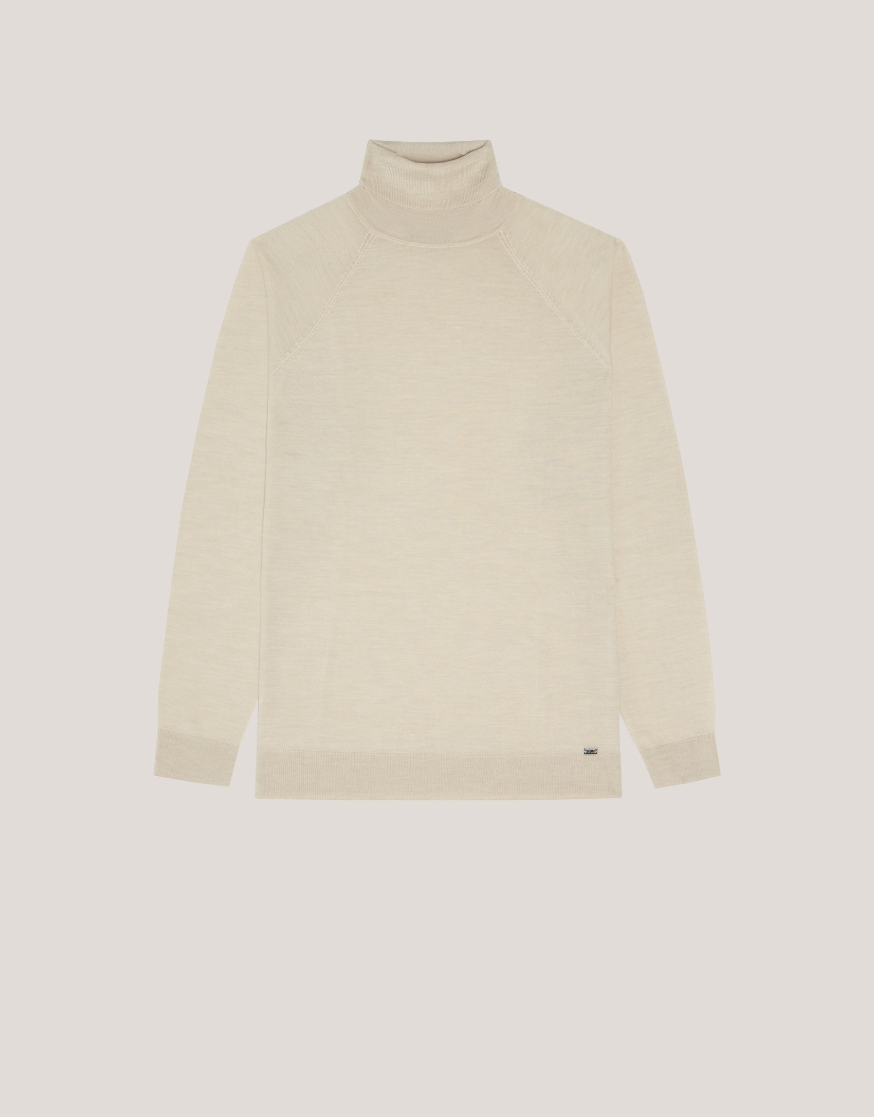 Sand-coloured wool turtle neck sweater