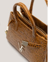 Bolso Satchel Mini Millie piel grabado mostaza oscuro