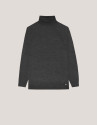 Grey melange wool turtle neck sweater