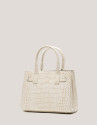 Satchel Mini Millie beige alligator embossed leather