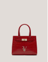 Bolso Satchel Mini Millie piel grabado coco rojo