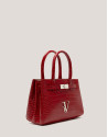 Satchel Mini Millie red alligator embossed leather