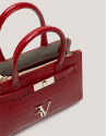 Bolso Satchel Mini Millie piel grabado coco rojo