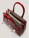 Satchel Mini Millie red alligator embossed leather