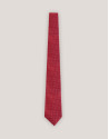 Corbata de seda roja con jacquard geométrico... | Roberto Verino