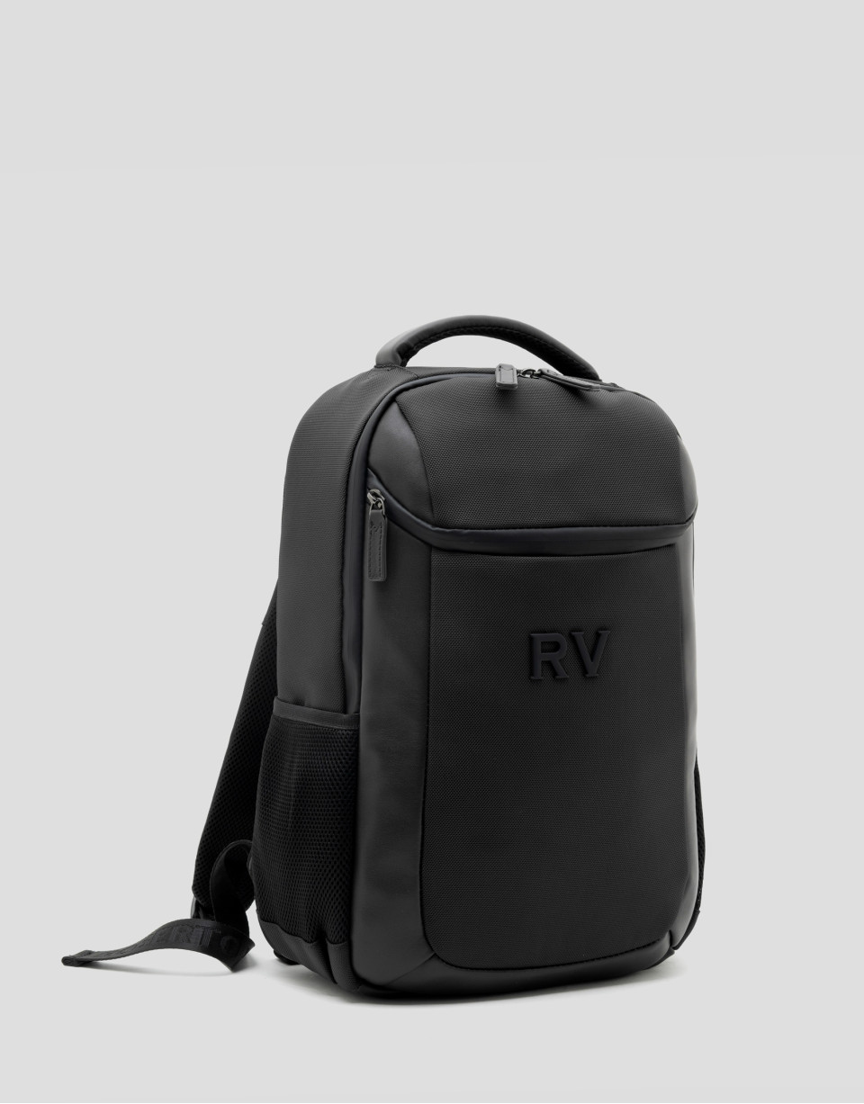 Black leather and nylon Mimi backpack