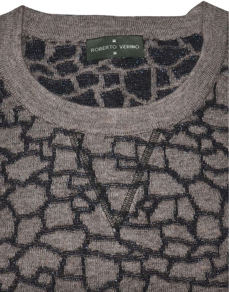  Long  jaquard taupe design 