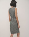 Sleeveless straight dress in black and grey ... | Roberto Verino