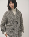 Chaquetón tres cuartos tweed blanco y negro | Roberto Verino