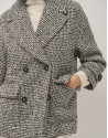 Chaquetón tres cuartos tweed blanco y negro | Roberto Verino