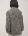 Chaquetón tres cuartos tweed blanco y negro | Roberto Verino