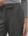 Gray tailored herringbone pants with pinstripes | Roberto Verino