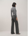 Gray tailored herringbone pants with pinstripes | Roberto Verino