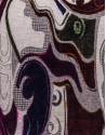 Geometric wool print shawl in grey.