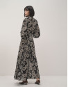 Black crepe georgette  long-sleeved dress ... | Roberto Verino