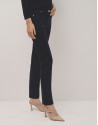 Navy coupe knit slim fit elastic pants - Woman | Roberto Verino