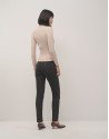 Grey coupe knit slim fit elastic pants - Woman | Roberto Verino