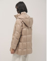 Sand-color quilted coat  - Woman - AW2024 | Roberto Verino