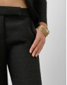 Black straight pants with embossed design | Roberto Verino