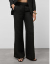 Black straight pants with embossed design | Roberto Verino