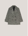 Chaquetón tres cuartos tweed blanco y negro | Roberto Verino