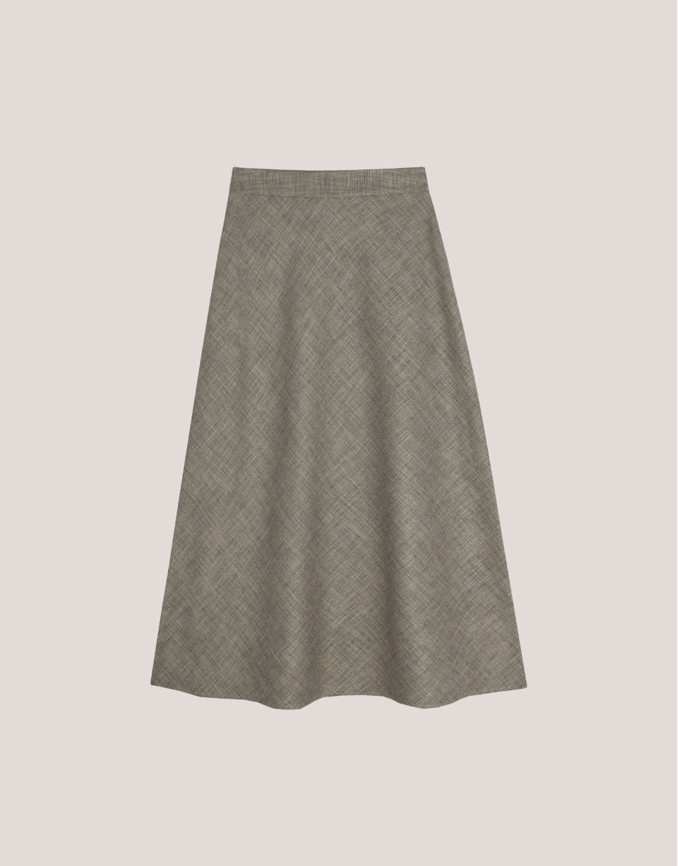 Beige and blue micro-print midi skirt - Woman | Roberto Verino
