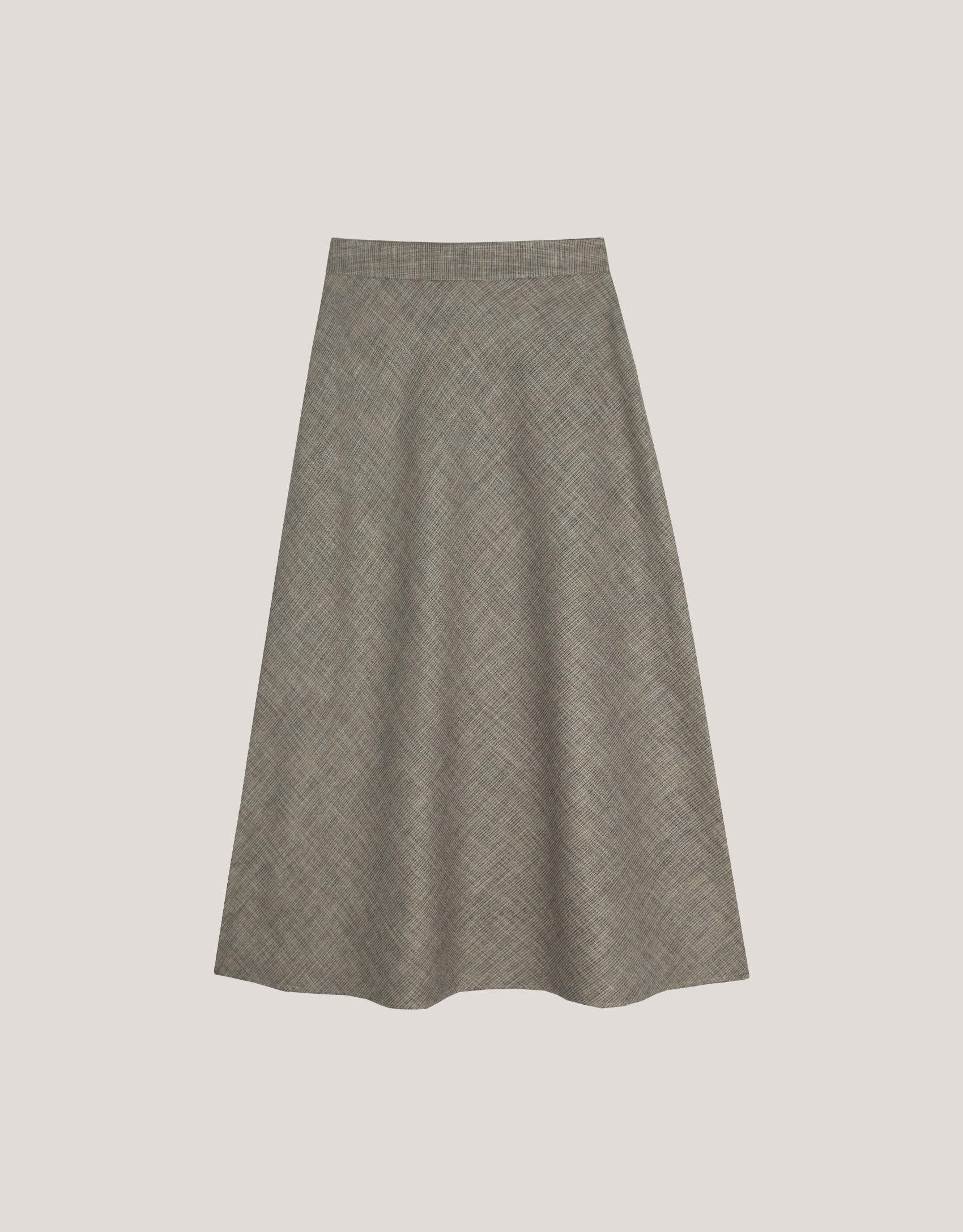 Falda midi microdibujo beige y azul - Mujer | Roberto Verino