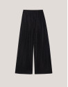 Pantalón ancho en punto brillo negro - Mujer | Roberto Verino