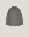 Camiseta cuello alto punto brillo gris - Mujer | Roberto Verino