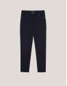 Pantalón slim elástico punto cortado azul marino | Roberto Verino