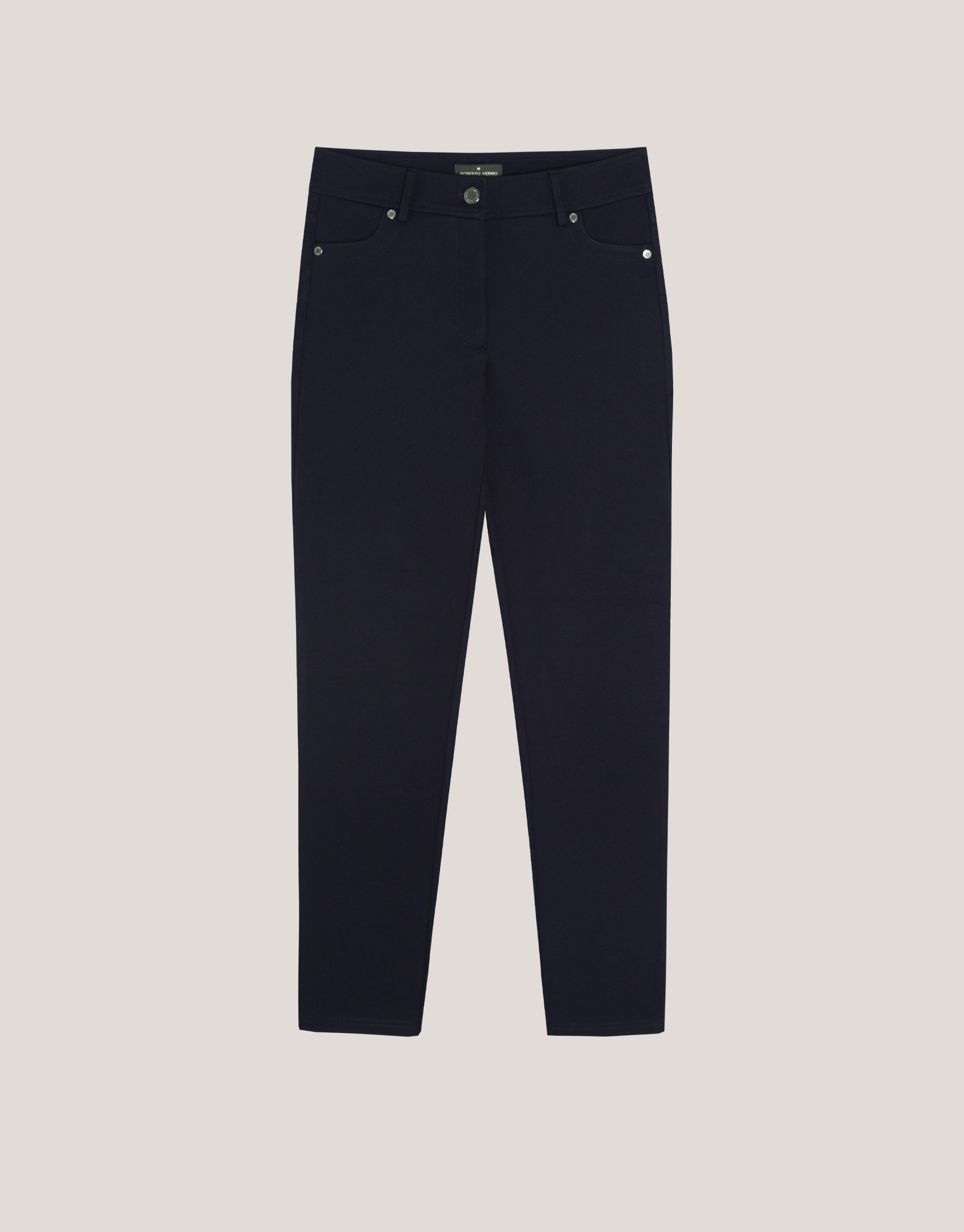 Pantalón slim elástico punto cortado azul marino | Roberto Verino