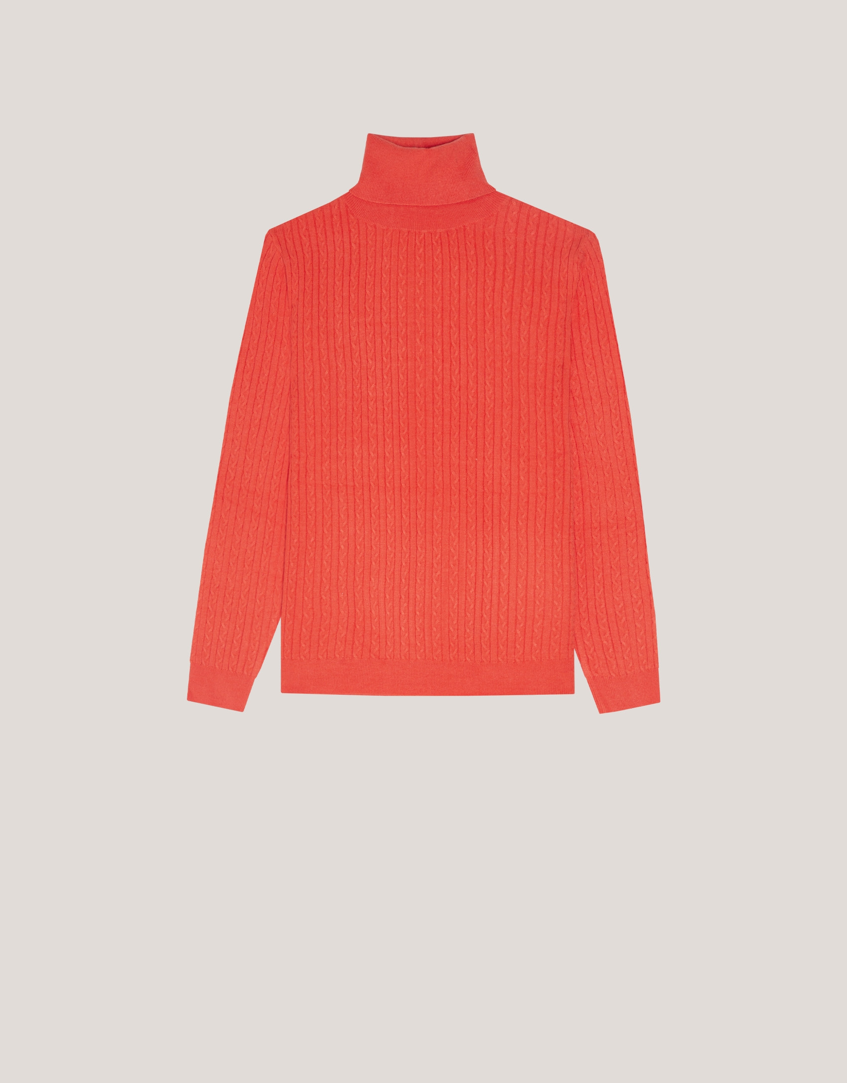 Orange braided knitted jumper - Woman - AW2024 | Roberto Verino