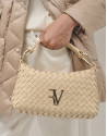 Bolso de hombro Erea Moon piel trenzada beige