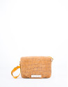 Bolso Alicia Copacabana serraje grabado cocodrilo camel