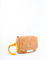 Bolso Alicia Copacabana serraje grabado cocodrilo camel