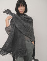Chaqueta larga oversize punto gris