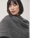 Chaqueta larga oversize punto gris