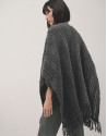 Chaqueta larga oversize punto gris