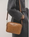 Mustard alligator Taylor shoulder bag