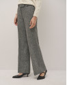 Pantalón recto tweed blanco y negro - Mujer | Roberto Verino