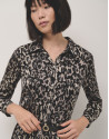Animal print shirtwaist devoré midi-dress | Roberto Verino