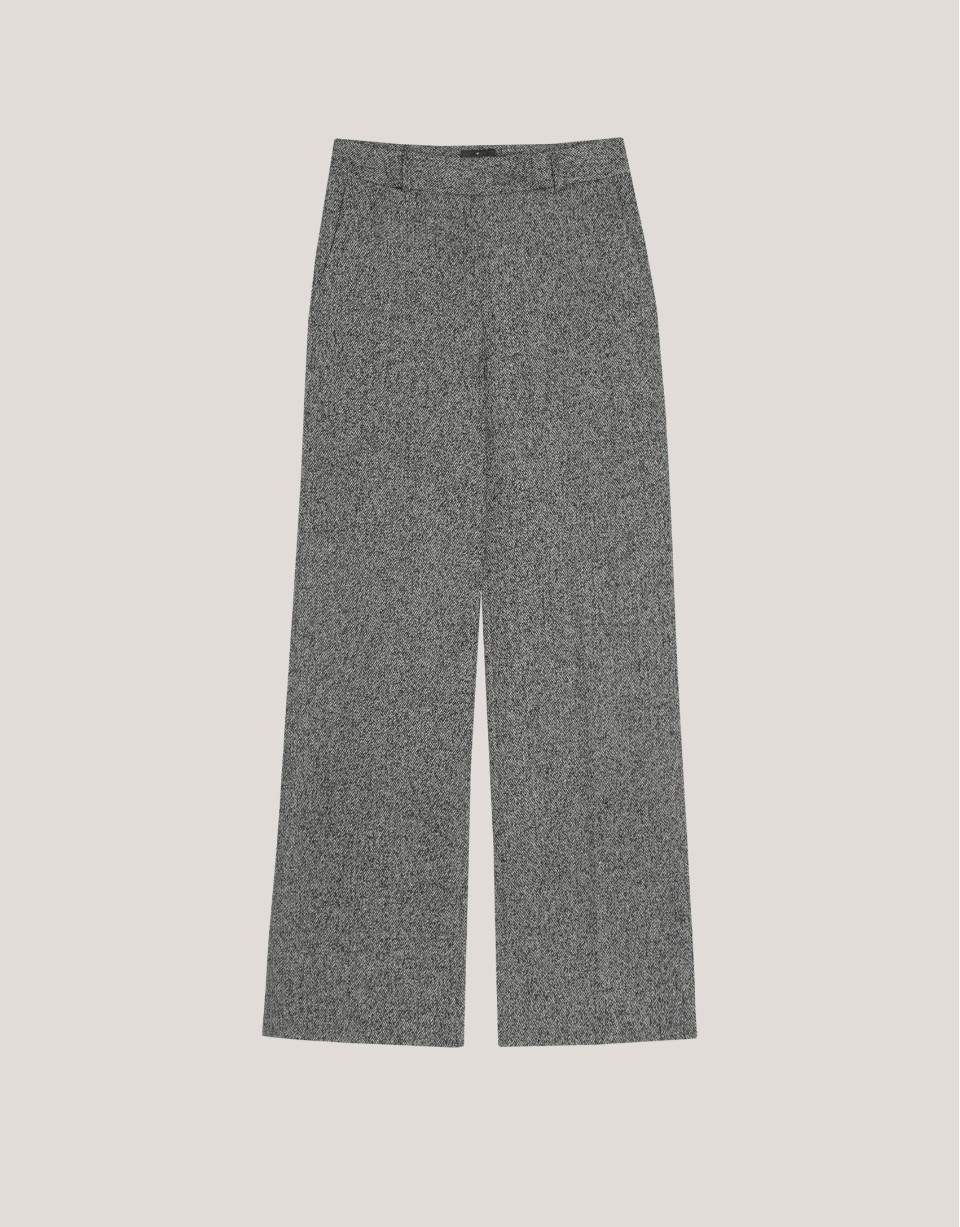Black and white tweed straight pants - Woman | Roberto Verino