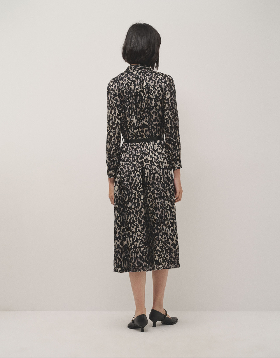 Vestido camisero midi estampado devoré ... | Roberto Verino