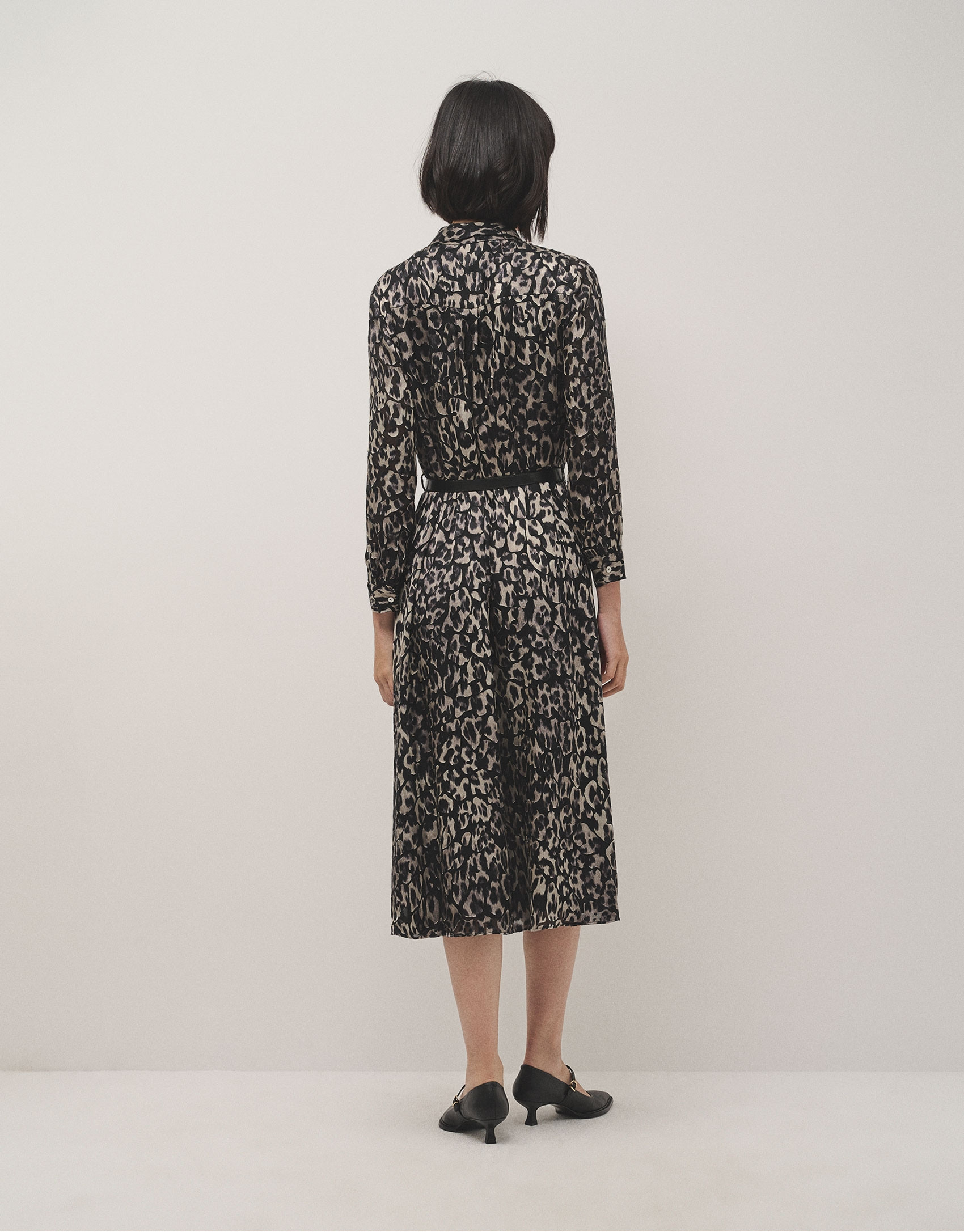 Vestido camisero midi estampado devoré ... | Roberto Verino